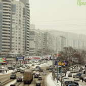 Вчера во Владивостоке прошел снег