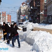 Морозный снежный воскресный день 