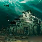 Озеро тысячи островов из-под воды и с неба