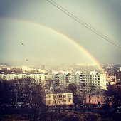 Дождь и радугу увидели горожане в понедельник во Владивостоке