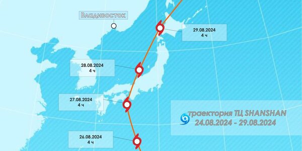 В Тихом океане образовался тропический шторм SHANSHAN (ТРАЕКТОРИЯ)