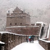 Великая Китайская стена покрылась снегом: Захватывающие фото