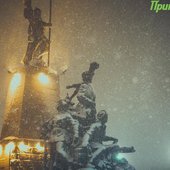 Ночным снегопадом попрощалась осень с Приморьем
