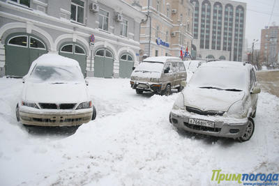 Интенсивные снегопады прошли в Приморье в ночь на воскресенье