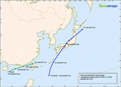 На Японию движется мощный тайфун GUCHOL