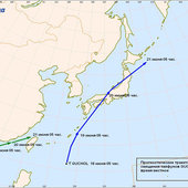 На Японию движется мощный тайфун GUCHOL