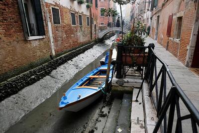 В Венеции из-за отлива почти пересохли каналы