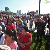 Купание слонов в солнечный день